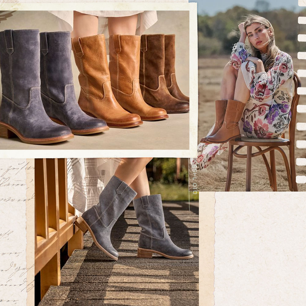 A montage of the Tabitha boot on model in various environments.