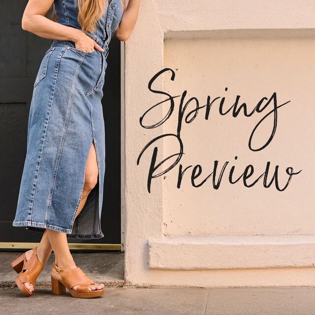 Spring Preview. Featuring the Liv platform heeled sandal in tan.
