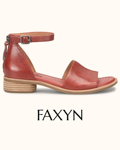 Presentamos la sandalia Faxyn en rojo.