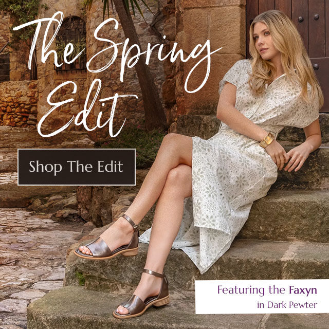 The Spring Edit. Featuring the Faxyn in Dark Pewter (Grey metallic). Shop The Edit.