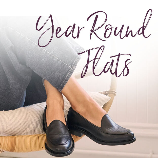 Year Round Flats. Featuring the napoli II loafer in black leather.