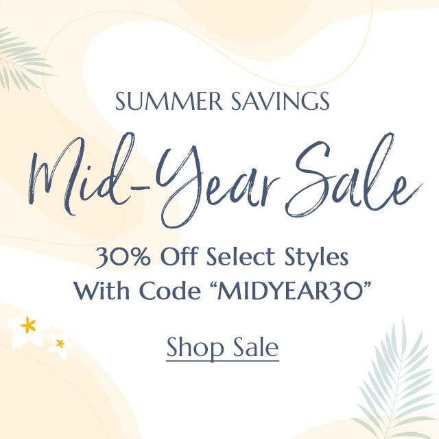 Summer Savings Mid-Year Sale 30% Off Select Styles With Code “MIDYEAR30” Shop Sale. Featuring the Napa sandal in tan, Ruthie sandal in gold, Fianna sneaker in blue.