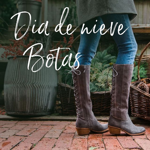 Botas para el día de la nieve. Presenta la bota Sharnell Heel en gris.