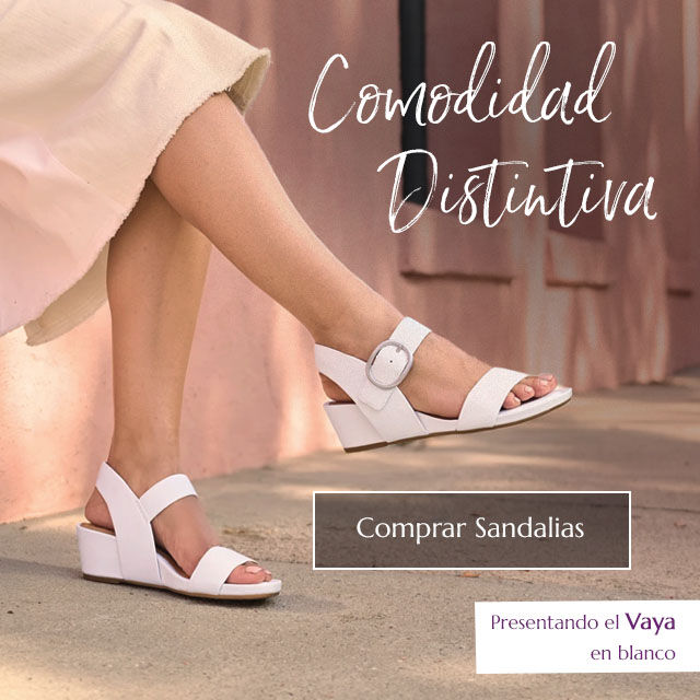Comodidad Distintiva. Presentamos las Vaya en blanco. Compra sandalias.