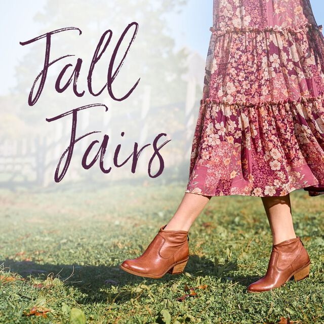 Fall Fairs. Featuring the Aisley heeled booty in brown.