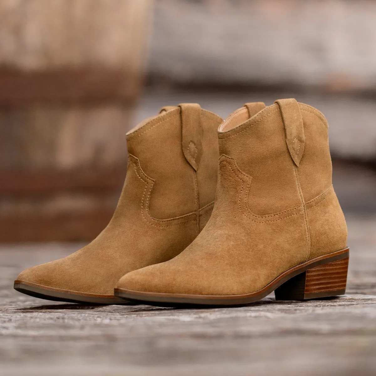 Featuring the Cambridge bootie in tan. Shop the Cambridge.