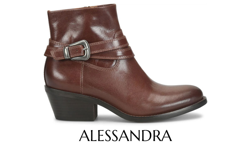 Presentamos el bot&iacute;n Alessandra en color marr&oacute;n.