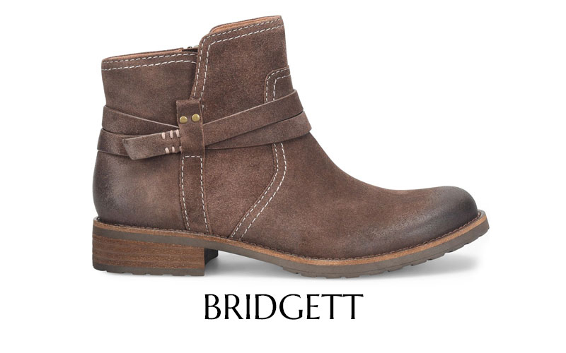 Presentamos el bot&iacute;n Bridgett en color marr&oacute;n.