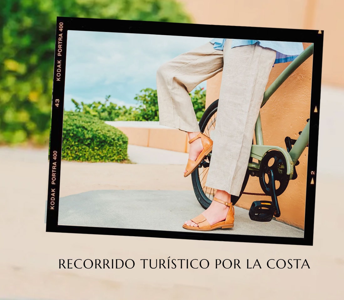 Recorrido tur&iacute;stico por la costa. Presentamos la sandalia Reyna en color tostado.