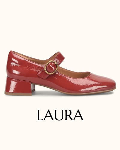 Presentamos el modelo Laura Mary Jane en rojo.