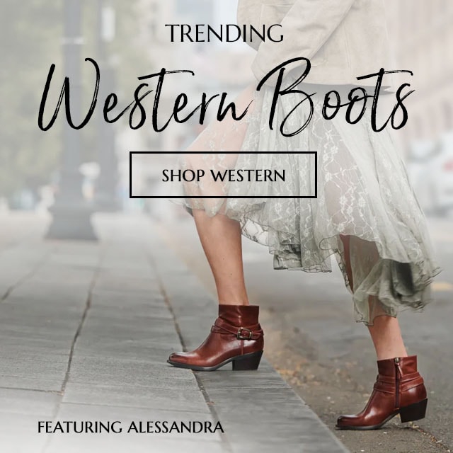 Trending Western boots. Shop Western. Featuring the Alessandra heeled ankle boot in brown.