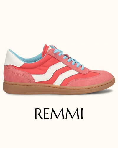 Presentamos la zapatilla Remmi en rojo.