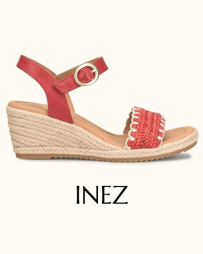 Presentamos la sandalia Inez en rojo.