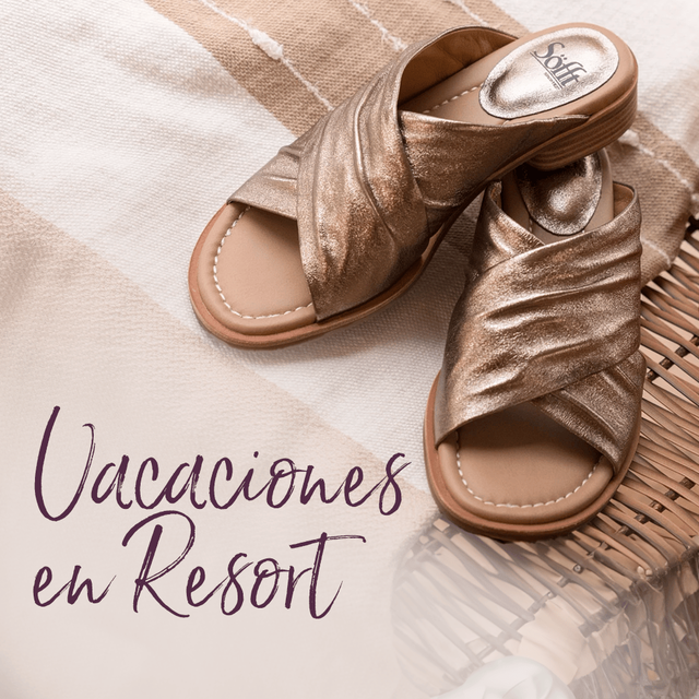 Vacaciones en Resort. Presenta la sandalia Fallon en metalizado.