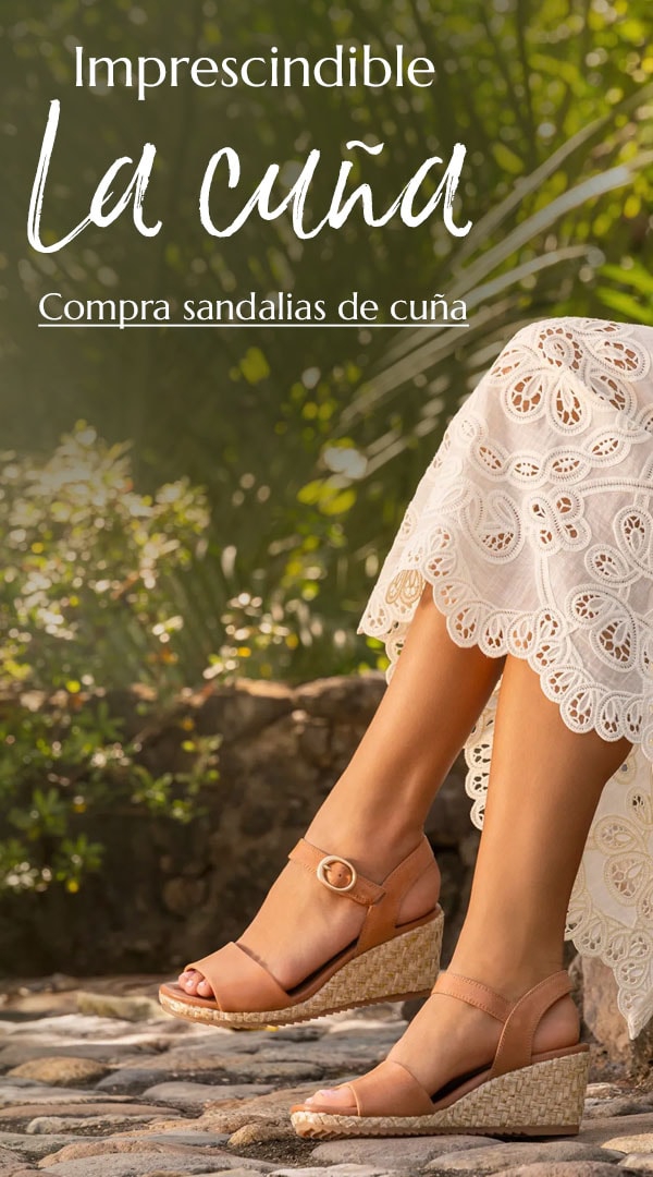 Imprescindible La cu&ntilde;a. Compra sandalias de cu&ntilde;a.
Presentamos la sandalia de cu&ntilde;a Inez en color tostado.