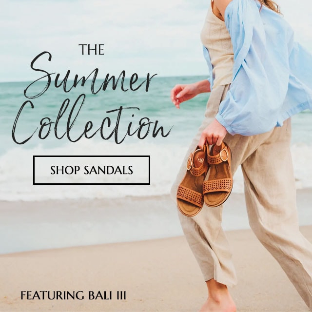 The Summer collection. Shop sandals. Featuring the Bali III sandal in brown.
