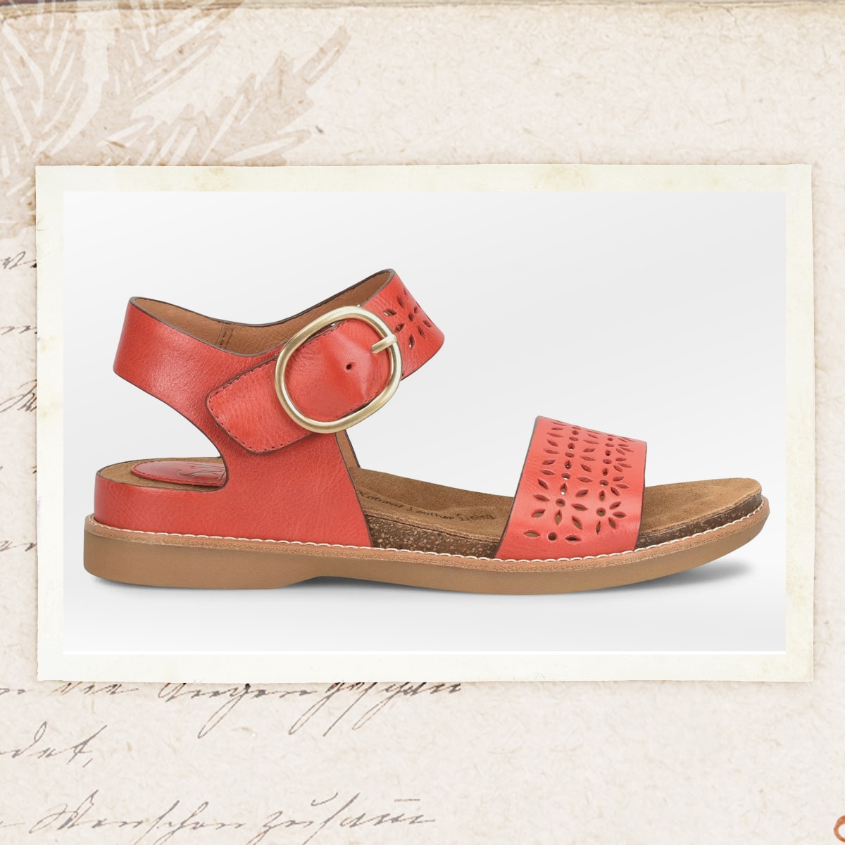 Presentamos la sandalia Bali III en rojo.