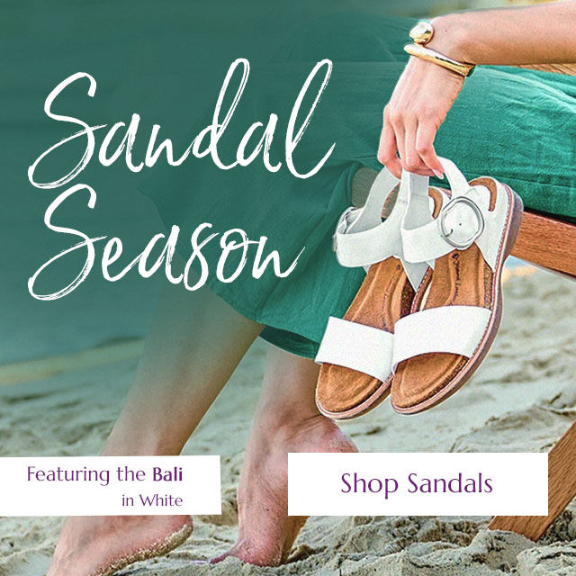 Sandal Season. Shop Sandals. Featuring the Bali sandal in White.