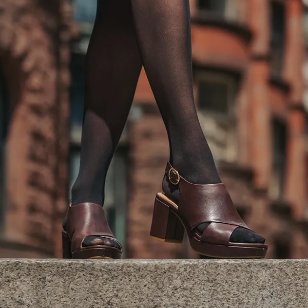 Featuring the Liv heeled sandal in brown. Shop Liv.