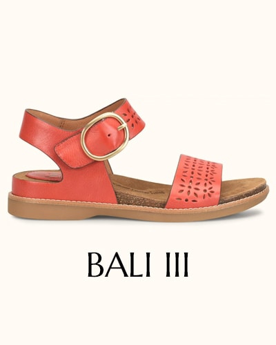 Presentamos la sandalia Bali III en rojo.