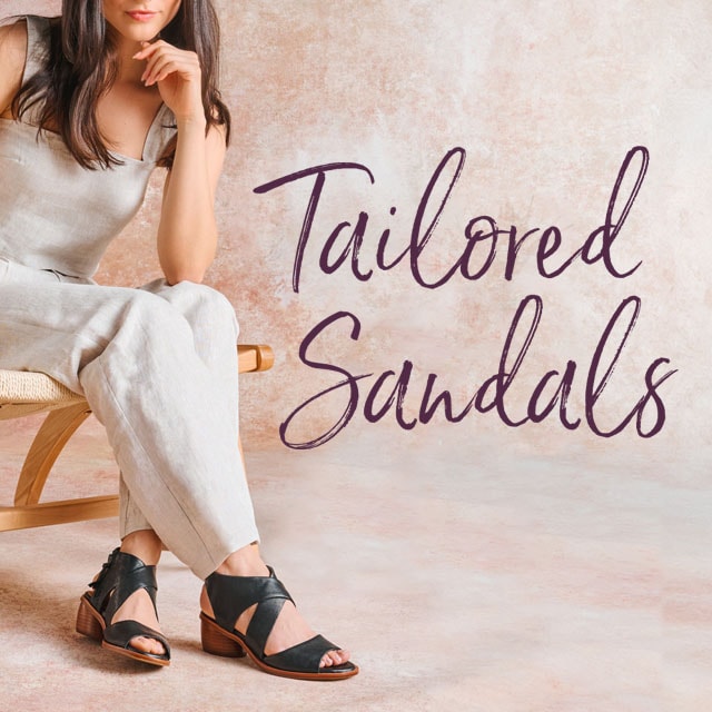 Tailored Sandals. Featuring the Camille sandal in black.