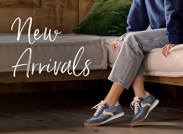 New Arrivals. Featured style: Kat sneaker in blue. Shop Kat.